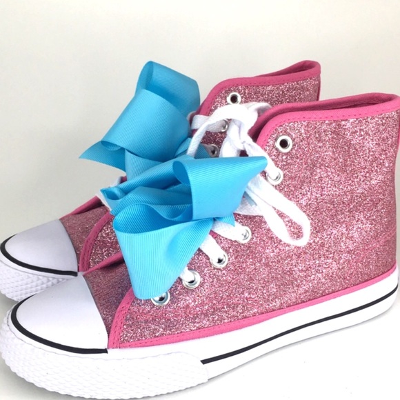 Jojo Siwa Pink Glitter Hi Top Sneakers - Picture 12 of 14